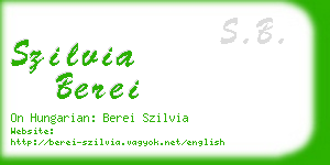 szilvia berei business card